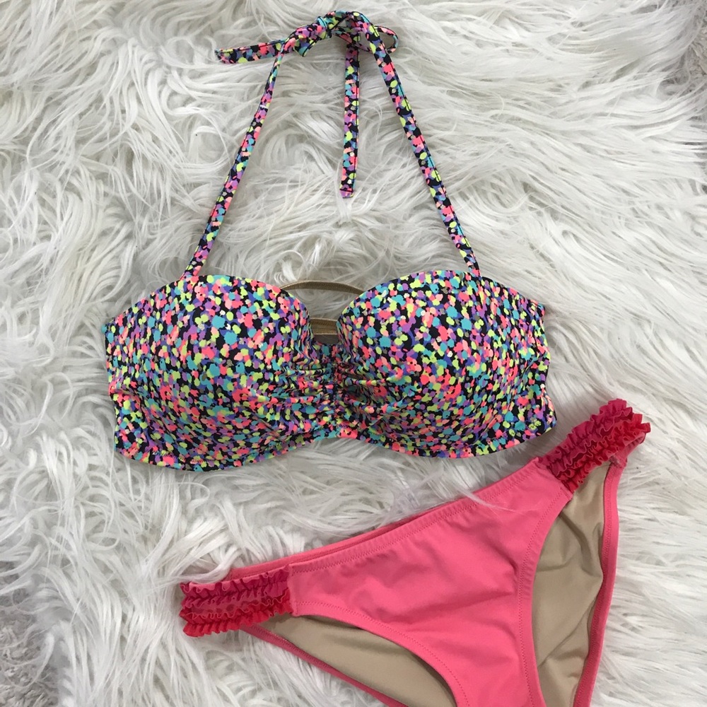 Victoria’s Secret Print push Up Bikini Top 34DD top only